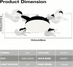 💥 55% OFF | Last Day ⏰ 🌬️ 2-in-1 Silent Ceiling Fan Light – Remote Control LED Fan with Foldable Blades & Timer 💡