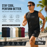 🔥Men's Athletic Breathable Sleeveless Workout Tank Top-7 Pcs-$24.95