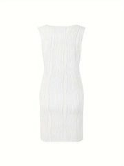 Wavy Stripe Solid Dress