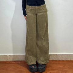 Cyflymder Casual Amercian Vinateg Autumn Winter Ccorduroy Pants Y2k Aesthetic Fashion All Match Trousers Harajuku Punk Rivet Nail Pants