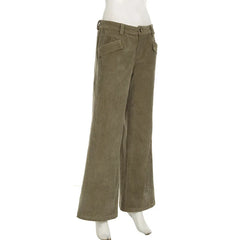 Cyflymder Casual Amercian Vinateg Autumn Winter Ccorduroy Pants Y2k Aesthetic Fashion All Match Trousers Harajuku Punk Rivet Nail Pants