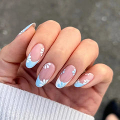 Cyflymder 24pcs/set Sliver Glitter Almond Press on Nails Simple False Nails Wearable Stick-on Nails Fake Nail 네일팁 Накладные Ногти Uñas