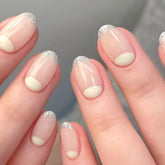 Cyflymder 24pcs/set Sliver Glitter Almond Press on Nails Simple False Nails Wearable Stick-on Nails Fake Nail 네일팁 Накладные Ногти Uñas