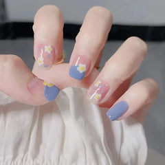 Cyflymder 24pcs Retro French Press on Nails Black Polka Dot False Nails Simple Wearable Stick-on Nails Fake Nail Uñas Накладные Ногти 네일팁
