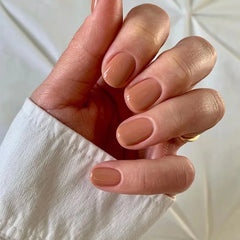Cyflymder Nude Pink Wearable Nail Tip Art Glitter Powder Pearl Rhinestones Fake Nail Full Finished False Nail Press on Nails Glue Manicure