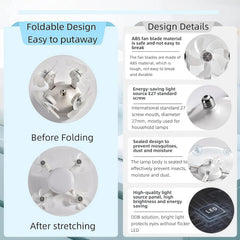 💥 55% OFF | Last Day ⏰ 🌬️ 2-in-1 Silent Ceiling Fan Light – Remote Control LED Fan with Foldable Blades & Timer 💡