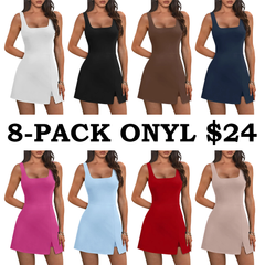 Athletic Dress for Women Mini U Neck Sleeveless