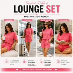 Twisted Ribbed Lounge Set – Soft Stretch Two Piece Outfit for Women