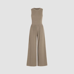 Soft & Stretchy Sleeveless Wide Leg Jumpsuit with Pockets