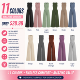 Soft & Stretchy Sleeveless Wide Leg Jumpsuit with Pockets