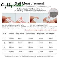 Cyflymder 10pcs Aurora Cat Eye Coffin Handmade Press on Nails Cherry Blossom False Nails Sweet French Tip Nail Art Wearable Manicure Nails