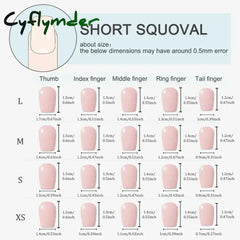 Cyflymder 10Pcs Short Handmade Press On Nails French Cat Eye Design Nail Tips Full Cover False Nail for Women&Girls Autumn and Winter Nail