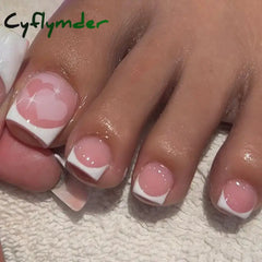Cyflymder 24pcs/box Fashion Aurora Fake Toenails Cat Eye Short Square Foot Nails Super Shiny Full Cover Toe Nails for Women Girl
