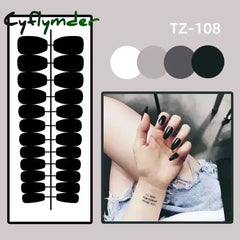 Cyflymder 24Pcs Mid-length Ballet False Nails Red Love Pattern Design Press on Nails Simple Wearable Finished Coffin Fake Nail Tips