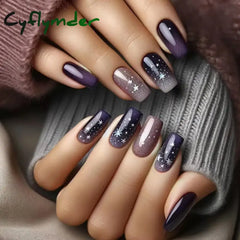 Cyflymder 24Pcs Mid-length Ballet False Nails Red Love Pattern Design Press on Nails Simple Wearable Finished Coffin Fake Nail Tips