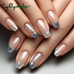 Cyflymder 24Pcs Mid-length Ballet False Nails Red Love Pattern Design Press on Nails Simple Wearable Finished Coffin Fake Nail Tips