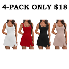 Athletic Dress for Women Mini U Neck Sleeveless