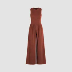 Soft & Stretchy Sleeveless Wide Leg Jumpsuit with Pockets