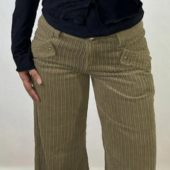 Cyflymder  Casual Amercian Vinateg Autumn Winter Ccorduroy Pants Y2k Aesthetic Fashion All Match Trousers Harajuku Punk Rivet Nail Pants