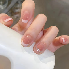 Cyflymder  24pcs Flower Pattern Press on Nails Pink Square False Nails Wearable Stick-on Nails Fake Nail Uñas Postizas Накладные Ногти 네일팁