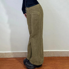 Cyflymder  Casual Amercian Vinateg Autumn Winter Ccorduroy Pants Y2k Aesthetic Fashion All Match Trousers Harajuku Punk Rivet Nail Pants