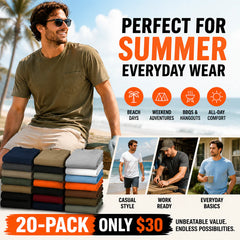 ⭐ Heavyweight Cotton Work T-Shirts 20-Pack Value Bundle