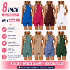Women's Sleeveless Lounge Set – Soft & Comfy 2-Piece Outfit