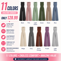 Soft & Stretchy Sleeveless Wide Leg Jumpsuit with Pockets
