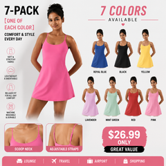 Soft Stretch Casual Summer Dress Multi-Color Value Pack (7-Pack)