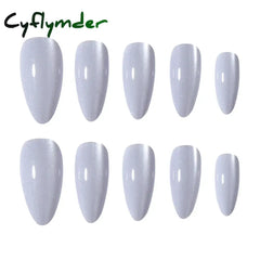 Cyflymder 24pcs Removable Cat Eye Almond Nails, Press On Nails, Y2K Nails. press nail full cover nail, fake nail, by woman & girl y2k