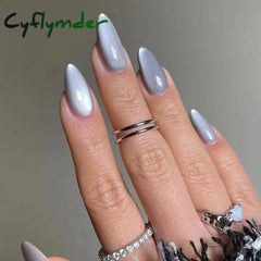 Cyflymder 24pcs Removable Cat Eye Almond Nails, Press On Nails, Y2K Nails. press nail full cover nail, fake nail, by woman & girl y2k