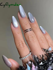 Cyflymder 24pcs Removable Cat Eye Almond Nails, Press On Nails, Y2K Nails. press nail full cover nail, fake nail, by woman & girl y2k
